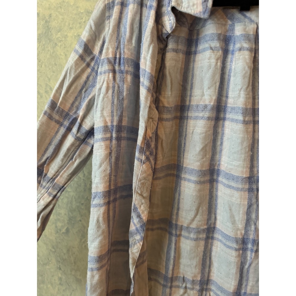 Rails Women's White Blue Plaid Print Button Down Shirt Size Small - Picture 4 of 4